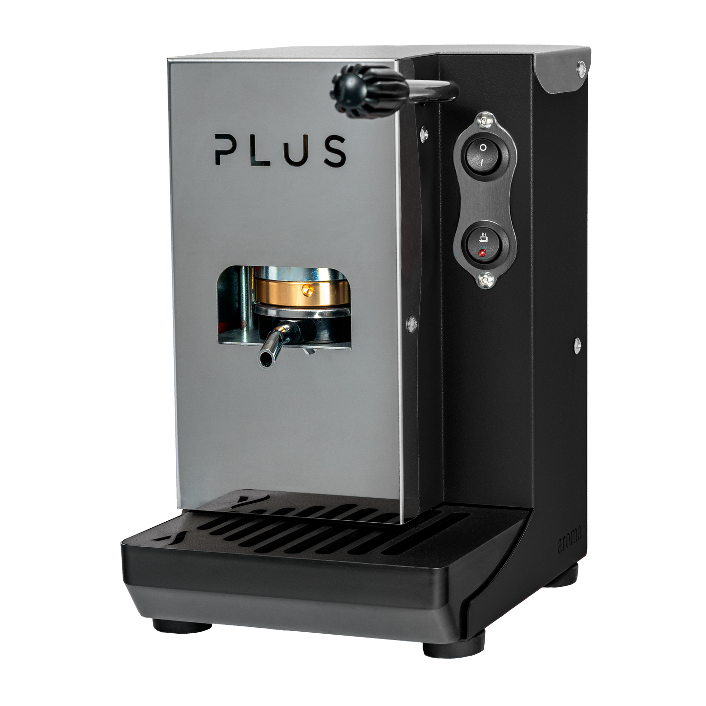 Kaffeemaschine Plus Metall und Schwarz